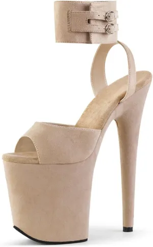20CM Suede High Heel Sandals Round Toe Platform Stilettos Sexy Model Catwalk Art Test Training Etiquette Women's Shoes