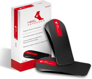 Achilles Tendonitis Inserts for Foot Pain Relief by Heel Defender, Immediate Relief for Plantar Fasciitis and Severs Disease, Comfortable 0.4” Sport Small/Medium Shoe Inserts Designed by Podiatrists