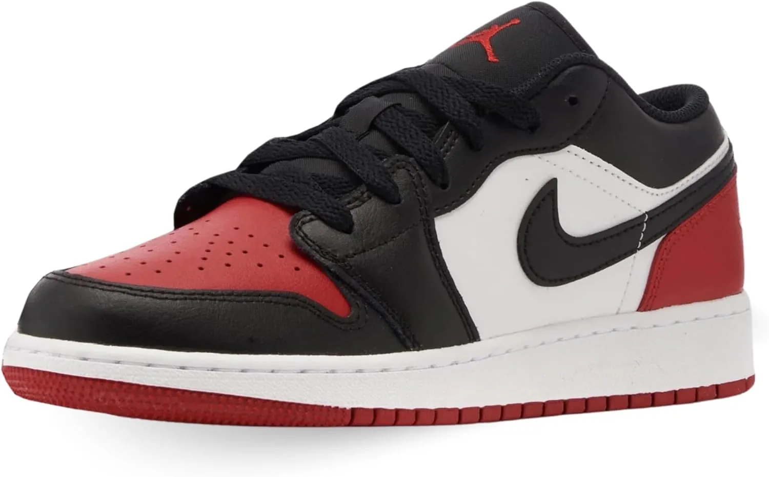 Big Kid's Air 1 Low White/Black-Varsity Red-White (553560 161) - 7