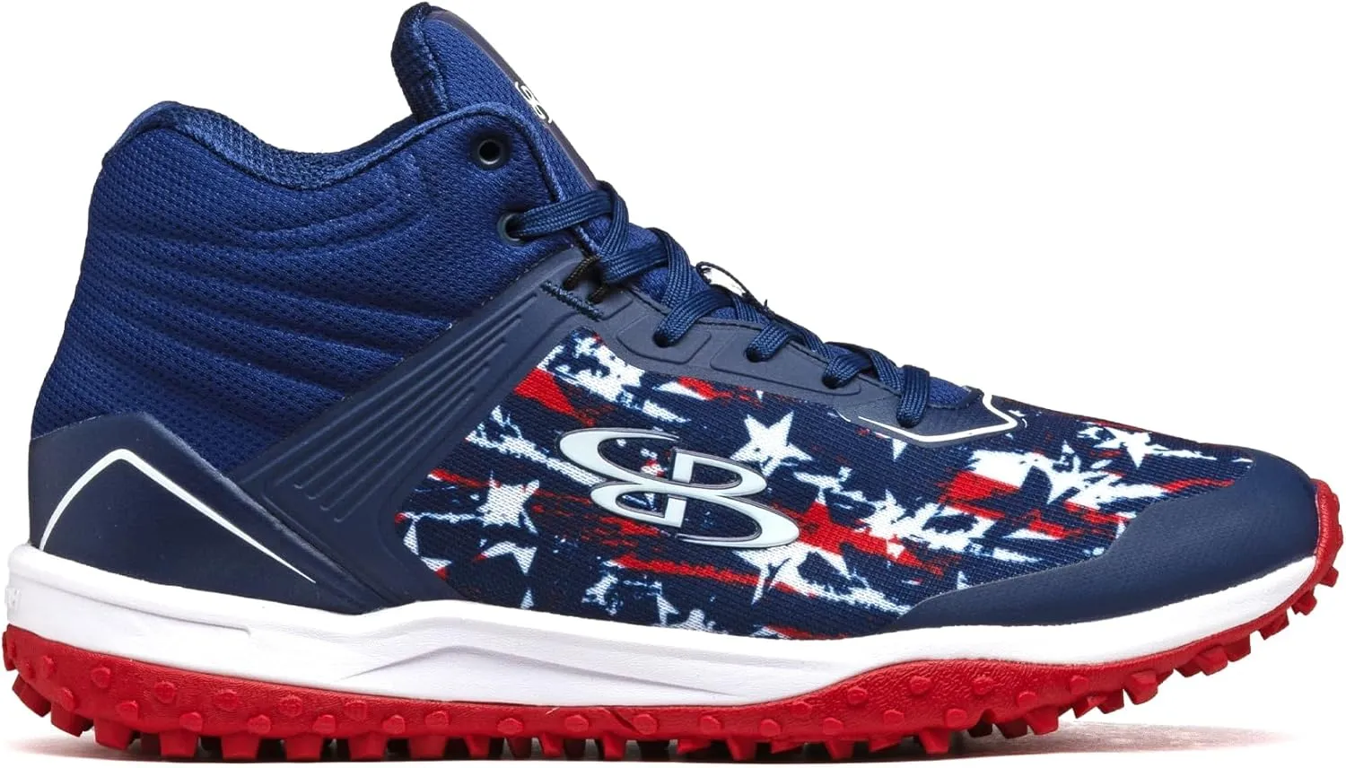 Boombah Viper Men's USA Shooting Stars Turf Mid Shoes - Multiple Color Options - Multiple Sizes