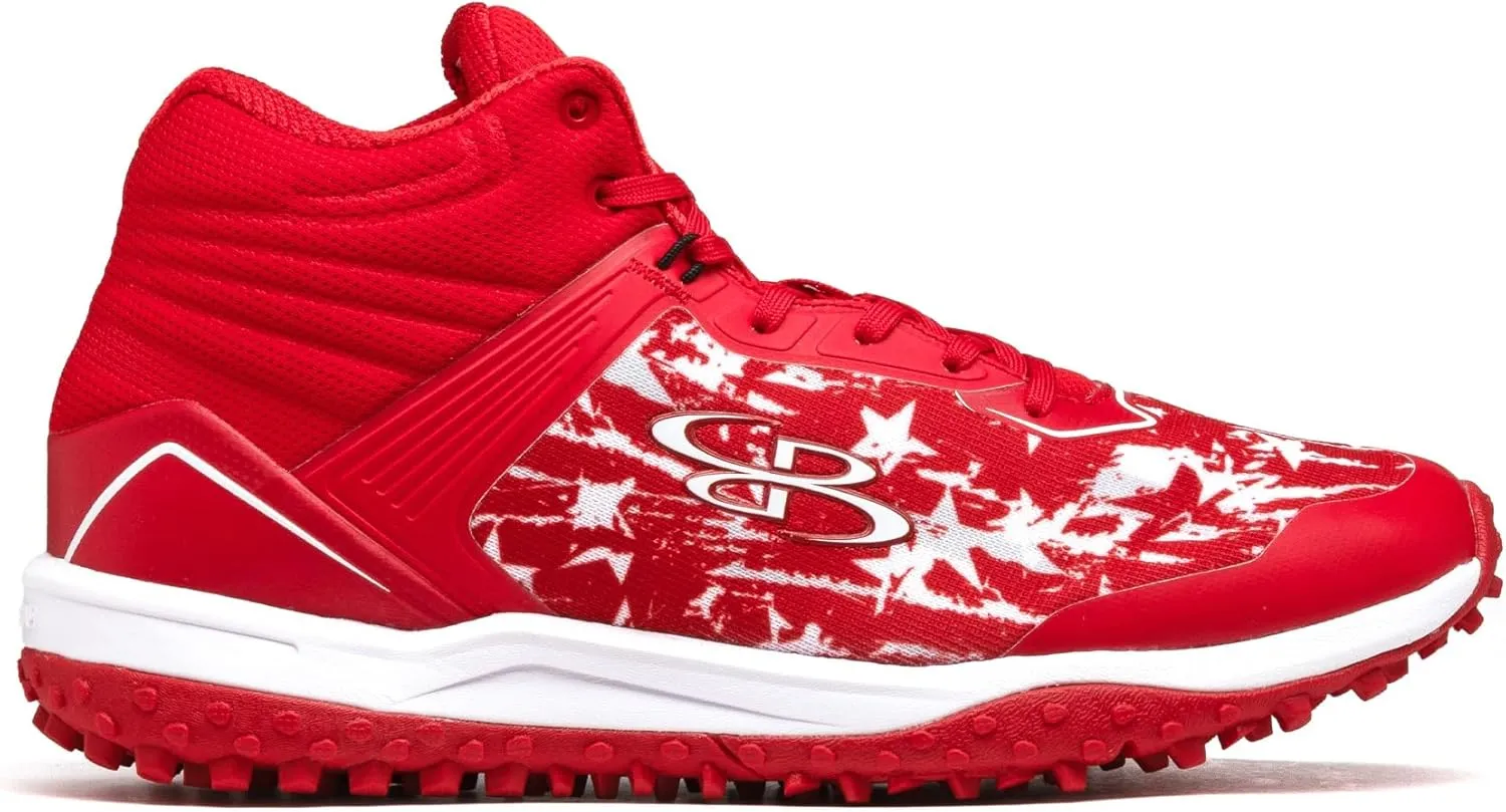 Boombah Viper Men's USA Shooting Stars Turf Mid Shoes - Multiple Color Options - Multiple Sizes