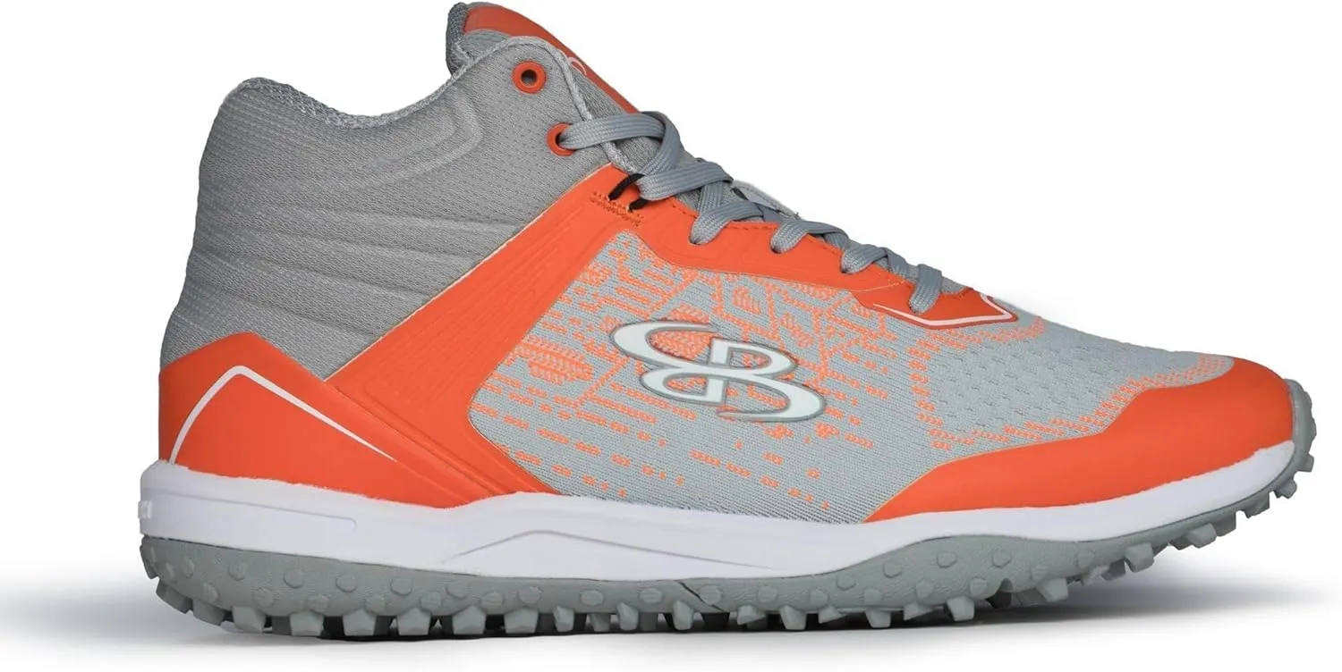 Boombah Viper Pureknit Men's Turf Mid Shoes - Smoke - Multiple Color Options - Multiple Sizes