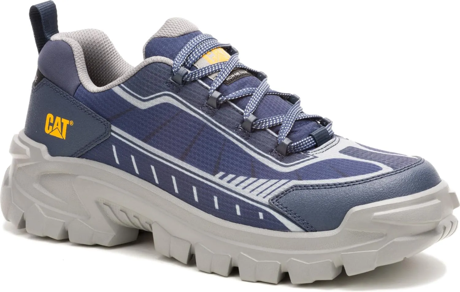 Caterpillar Invader Sport, Women's, Navy/Gray, Comp Toe, EH, Slip Resistant, Low Athletic, Work Shoe