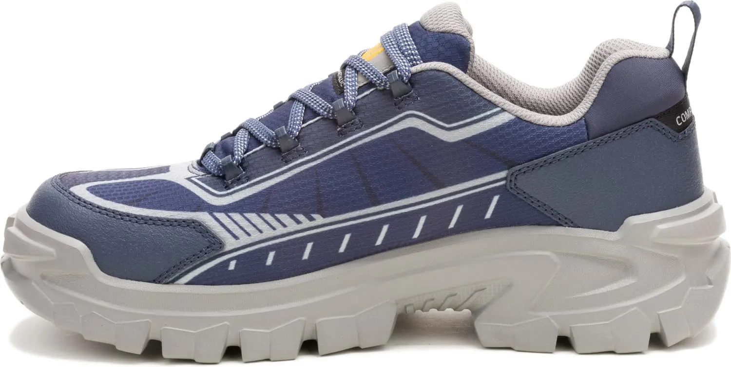 Caterpillar Invader Sport, Women's, Navy/Gray, Comp Toe, EH, Slip Resistant, Low Athletic, Work Shoe