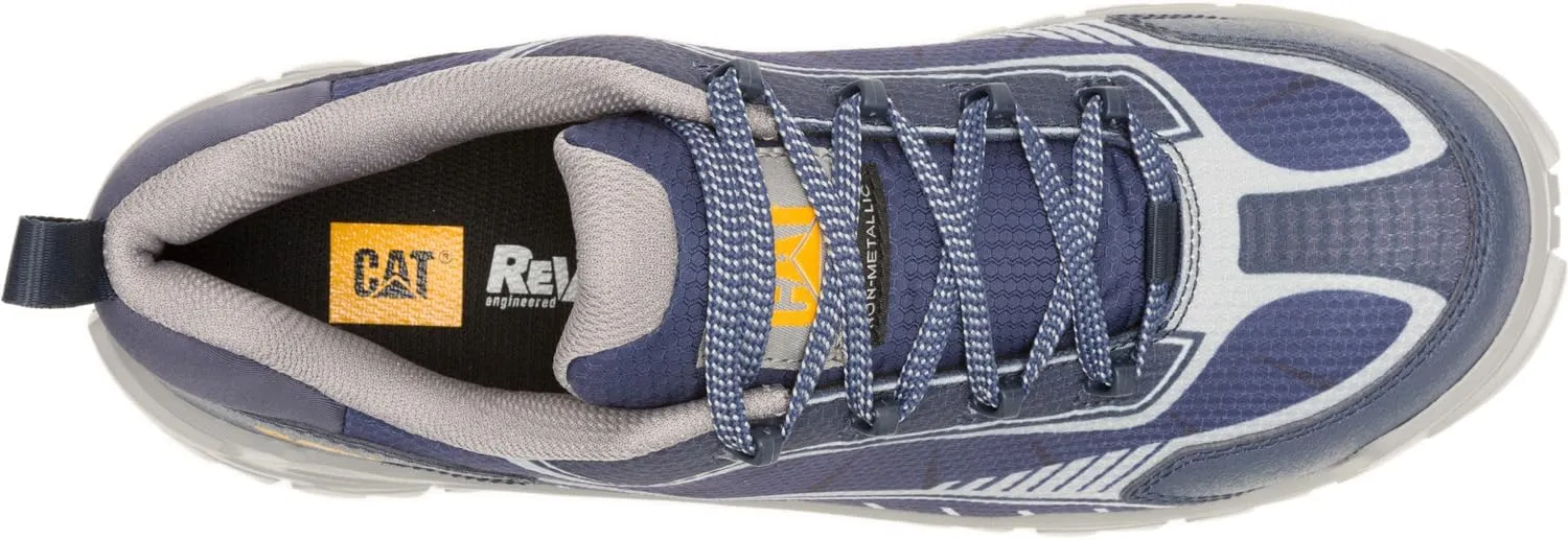 Caterpillar Invader Sport, Women's, Navy/Gray, Comp Toe, EH, Slip Resistant, Low Athletic, Work Shoe