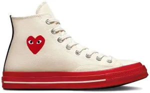 Converse Unisex 70 CDG Hi Pristine/Red/Egret 10 Men/Women 12