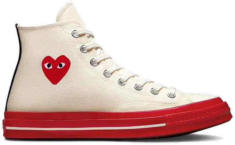 Converse Unisex 70 CDG Hi Pristine/Red/Egret 10 Men/Women 12
