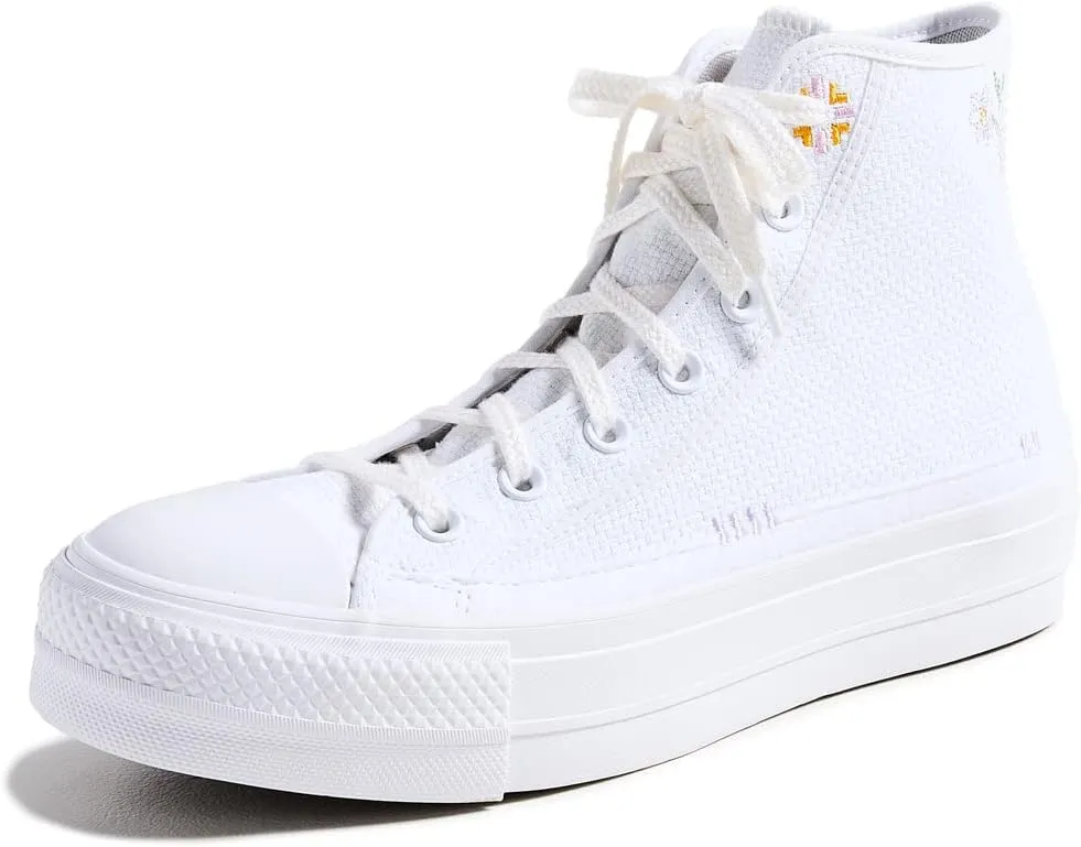 Converse Women's Chuck Taylor All Star Lift High Top Sneakers, White/Moonstone Violet/Mouse, 8.5 Medium US