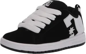 DC boys Court Graffik Skate Shoe, Black/White, 6.5 Big Kid US