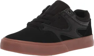 DC Men's Kalis Vulc Low Top Casual Skate Shoe, Black/Black/Gum, 4