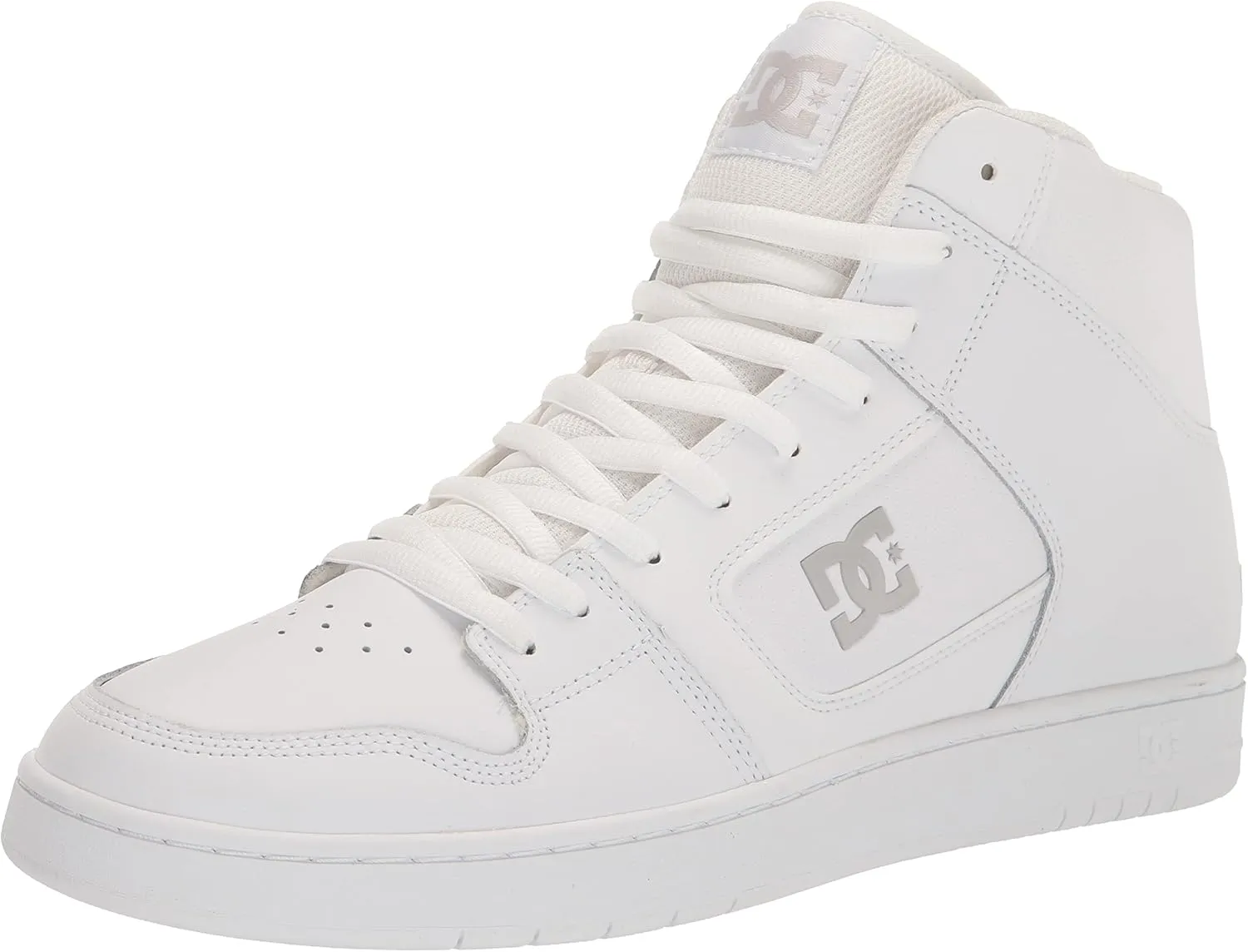 DC Men's Manteca 4 Hi High Top Casual Skate Shoe Sneaker, White/White/Battleship, 11.5