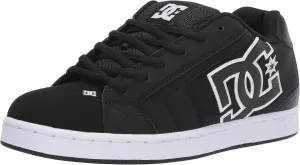 DC Men's Net Skate Casual Shoe Skateboarding, Black/Black/White, 10.5