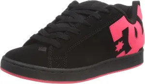DC womens Court Graffik Skate Shoe, Black/Hot Pink, 5 US
