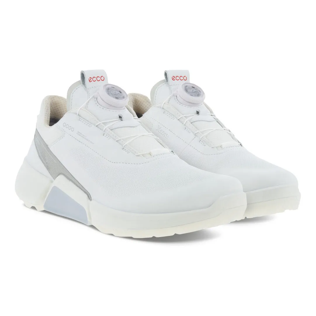 Ecco Golf H4 Boa Waterproof Ladies Golf Shoes- White/Concrete