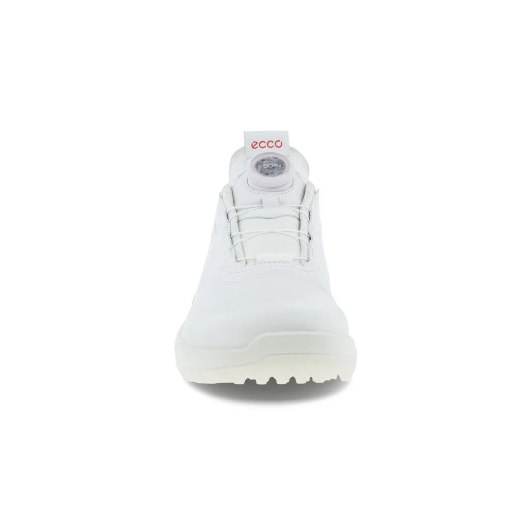 Ecco Golf H4 Boa Waterproof Ladies Golf Shoes- White/Concrete