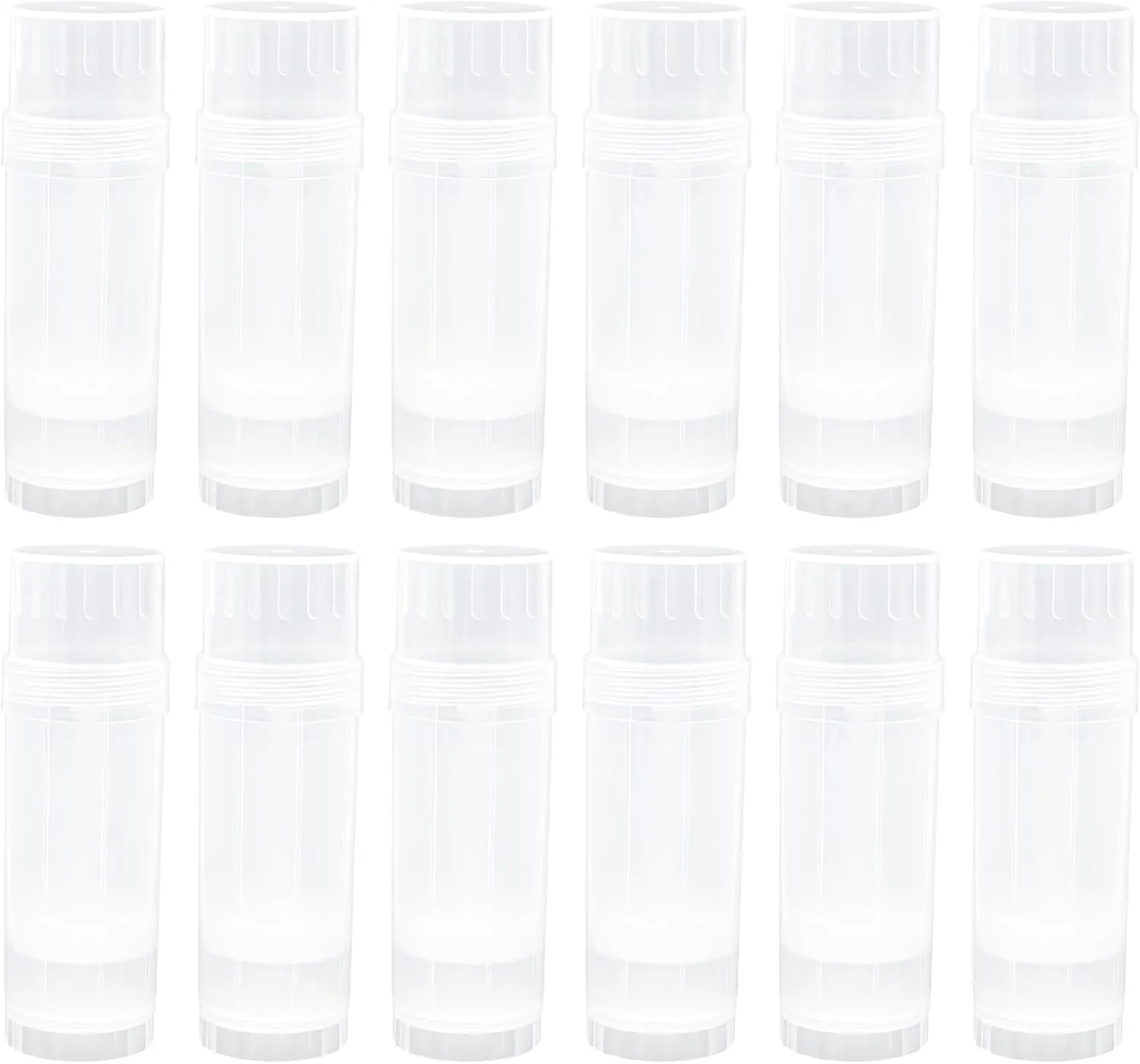 Framendino, 12 Pack 2Oz Empty Deodorant Containers Twist Up Plastic Holder Tube for DIY Clear