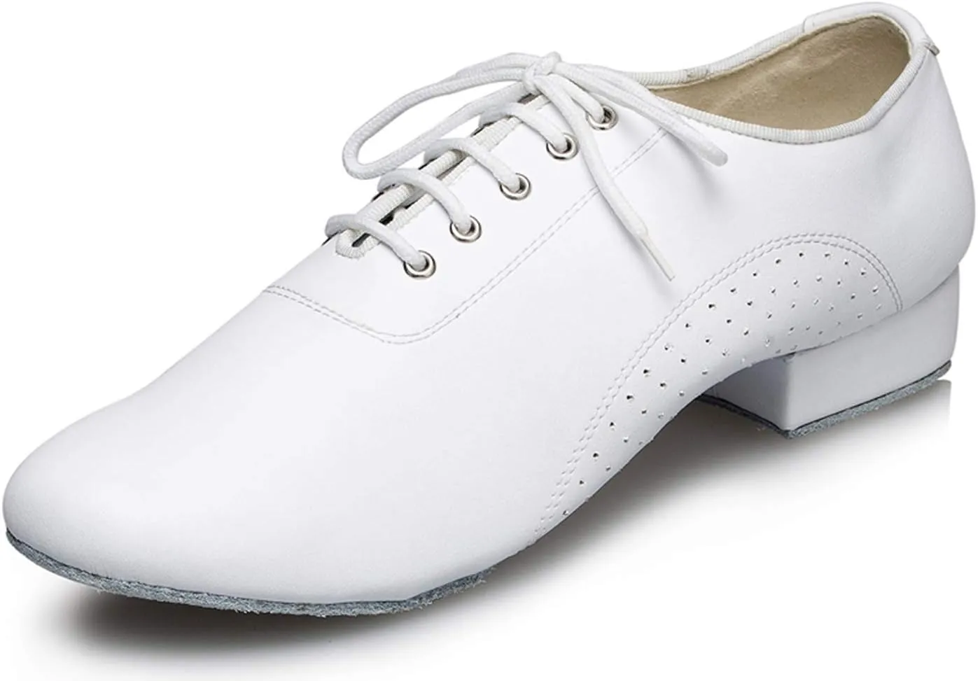 Honeystore Men's Lace-up Dance Shoes Leather Round-Toe Modern Tango Jazz Ballroom Latin