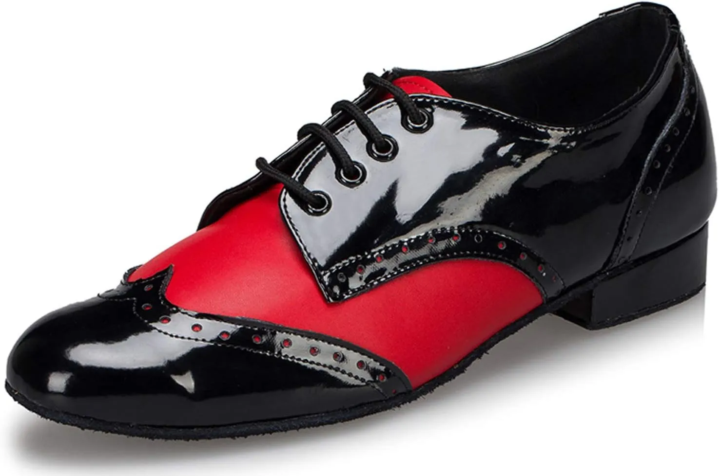 Honeystore Men's Lace-up Dance Shoes Splice PU Leather Modern Tango Jazz Ballroom Latin