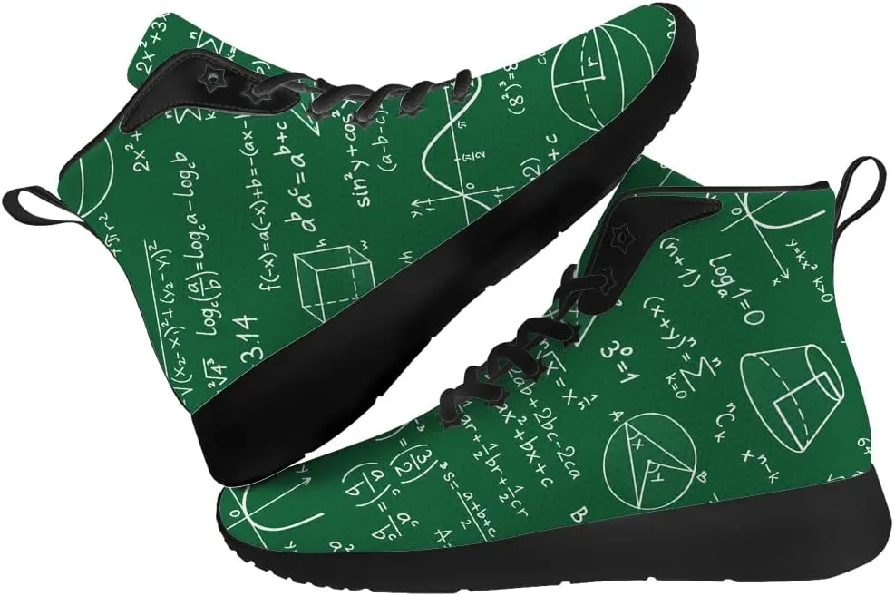 Math Shoes for Men Women Teacher High Top Sneakers Walking Shoes Gifts for Mom Dad