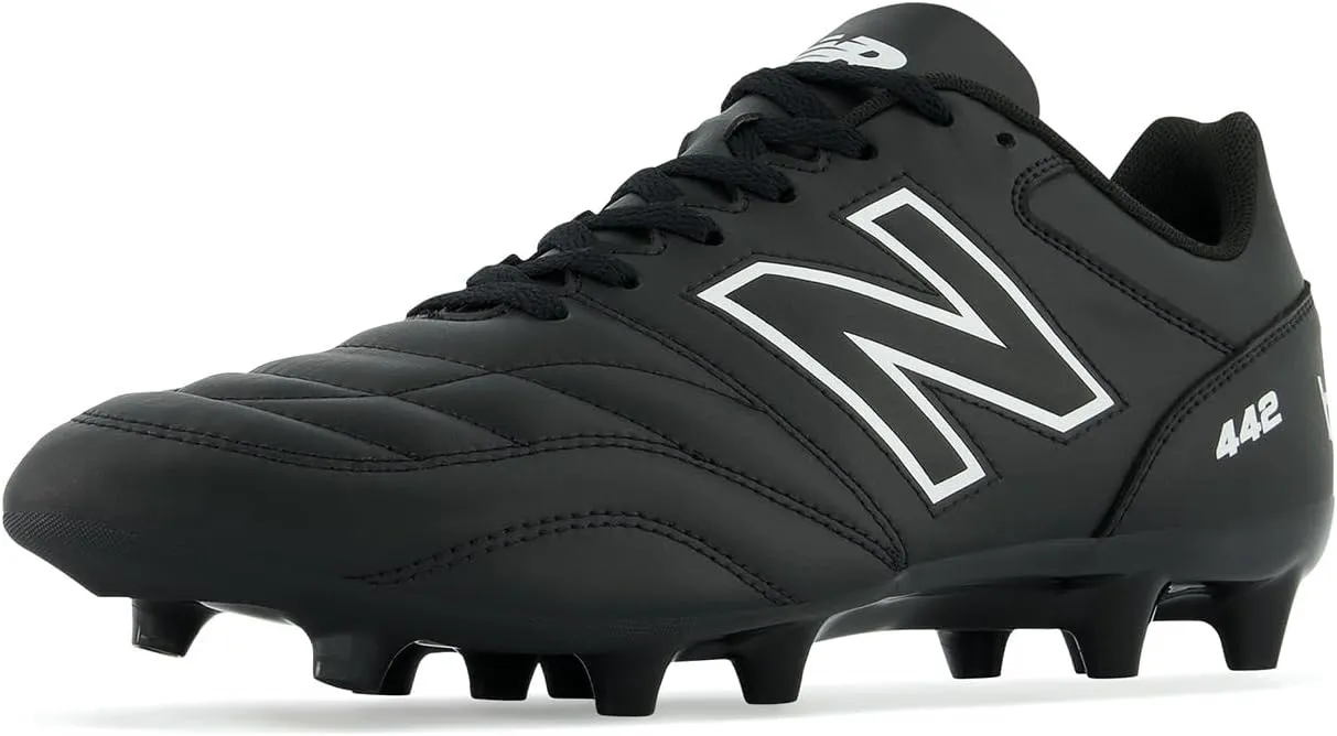 New Balance Men's 442 Academy Fg V2 Soccer Shoe, Black/White, 11
