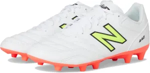 New Balance Men's 442 Academy FG V2 Soccer Shoe, White/Energy Red/Hi-Lite, 6.5