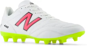 New Balance Men's 442 Academy Fg V2 Soccer Shoe, White/Hi-Lite/Black, 10 Wide