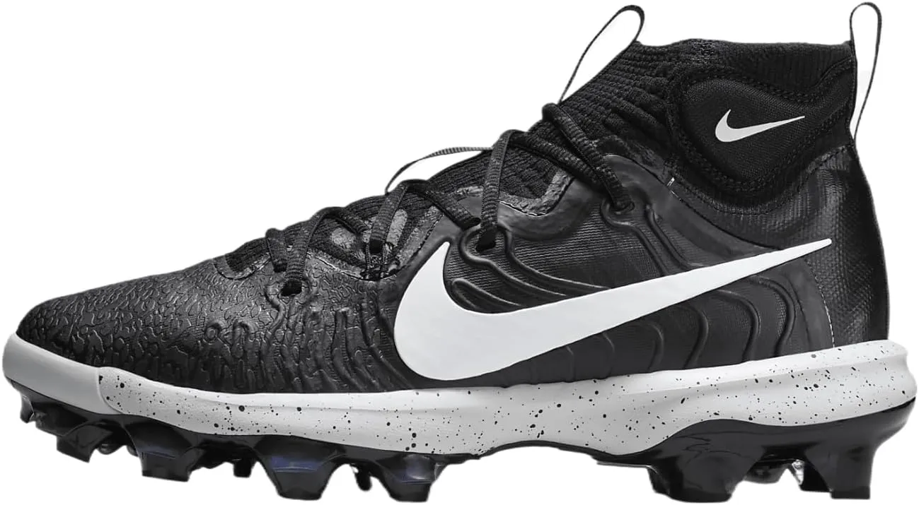 Nike Alpha Huarache NXT MCS Men's Baseball Cleats (DJ6519-002, Black/Dark Smoke Grey/White) Size 14