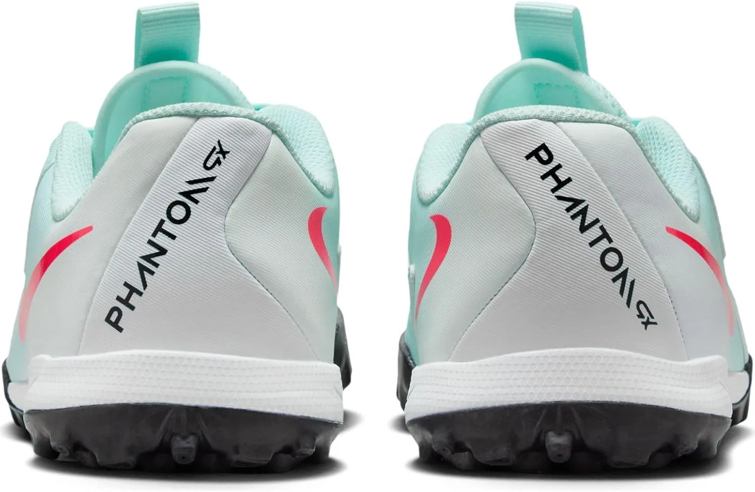 Nike Jr. Phantom GX 2 Club Little/Big Kids' TF Soccer Shoes (FJ2604-300, Mint/Off Noir/Atomic Red)
