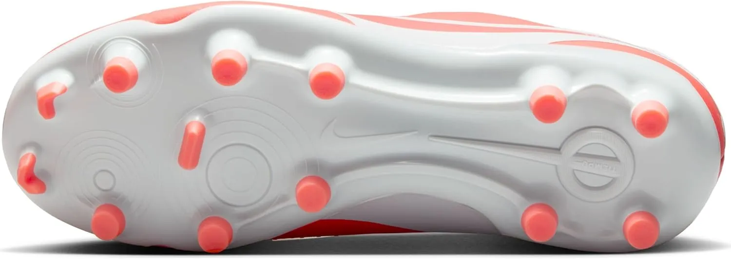 Nike Jr. Tiempo Legend 10 Academy Little/Big Kids' Multi-Ground Low-Top Soccer Cleats (DV4348-800, Hot Lava/White)