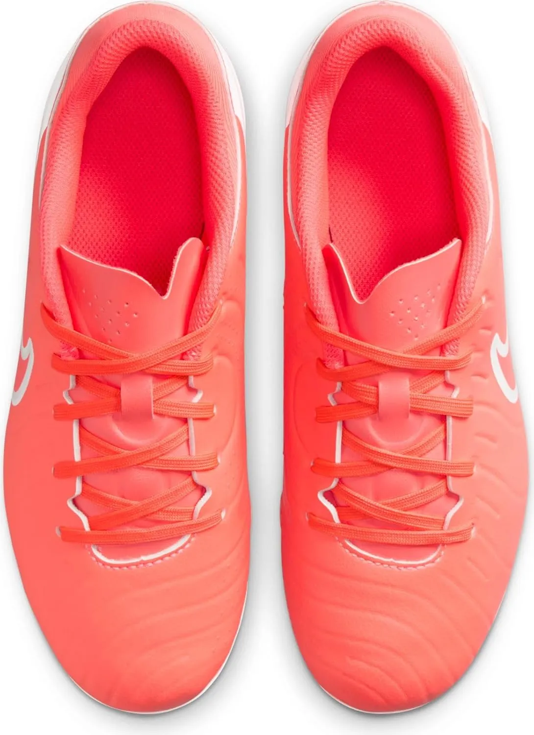 Nike Jr. Tiempo Legend 10 Academy Little/Big Kids' Multi-Ground Low-Top Soccer Cleats (DV4348-800, Hot Lava/White)