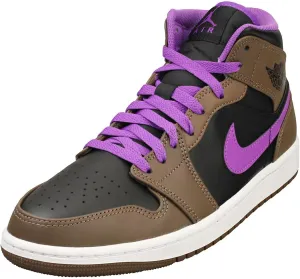 Nike Men's Air Jordan 1 Mid Sneaker, Palomino Wild White Berry, 8.5