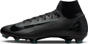 Nike Mercurial Superfly 10 Pro FG High-Top Soccer Cleats (HF9433-002, Black/Deep Jungle/Black) Size 11
