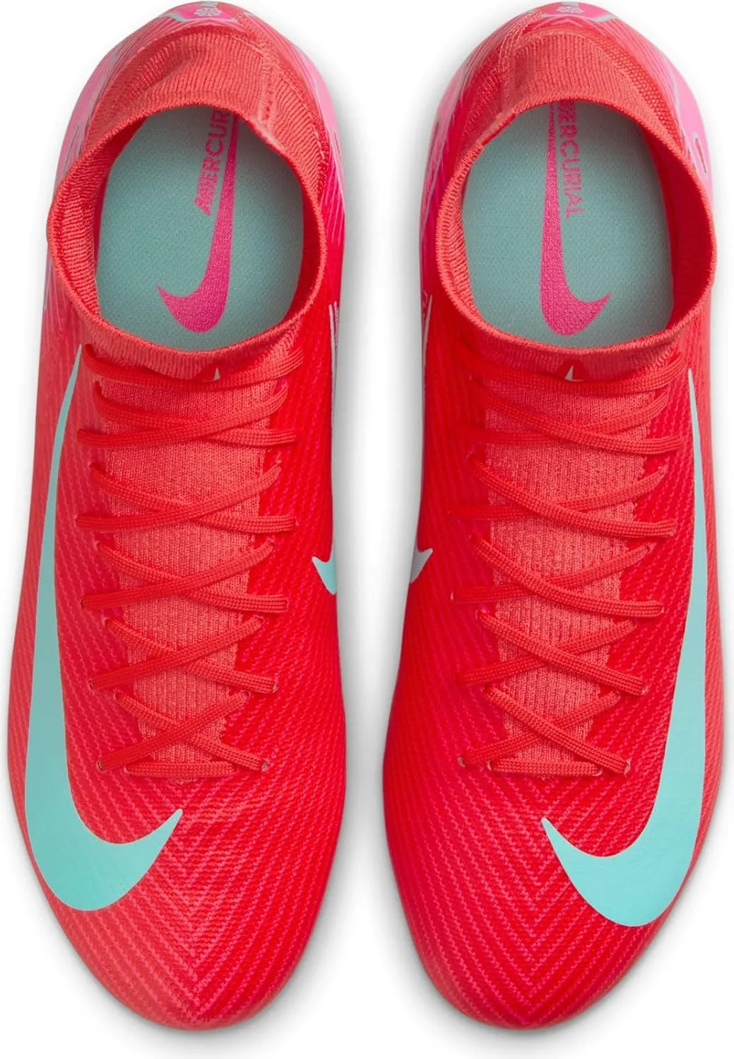 Nike Mercurial Superfly 10 Pro FG High-Top Soccer Cleats (HF9433-800, Ember Glow/Aurora Green)