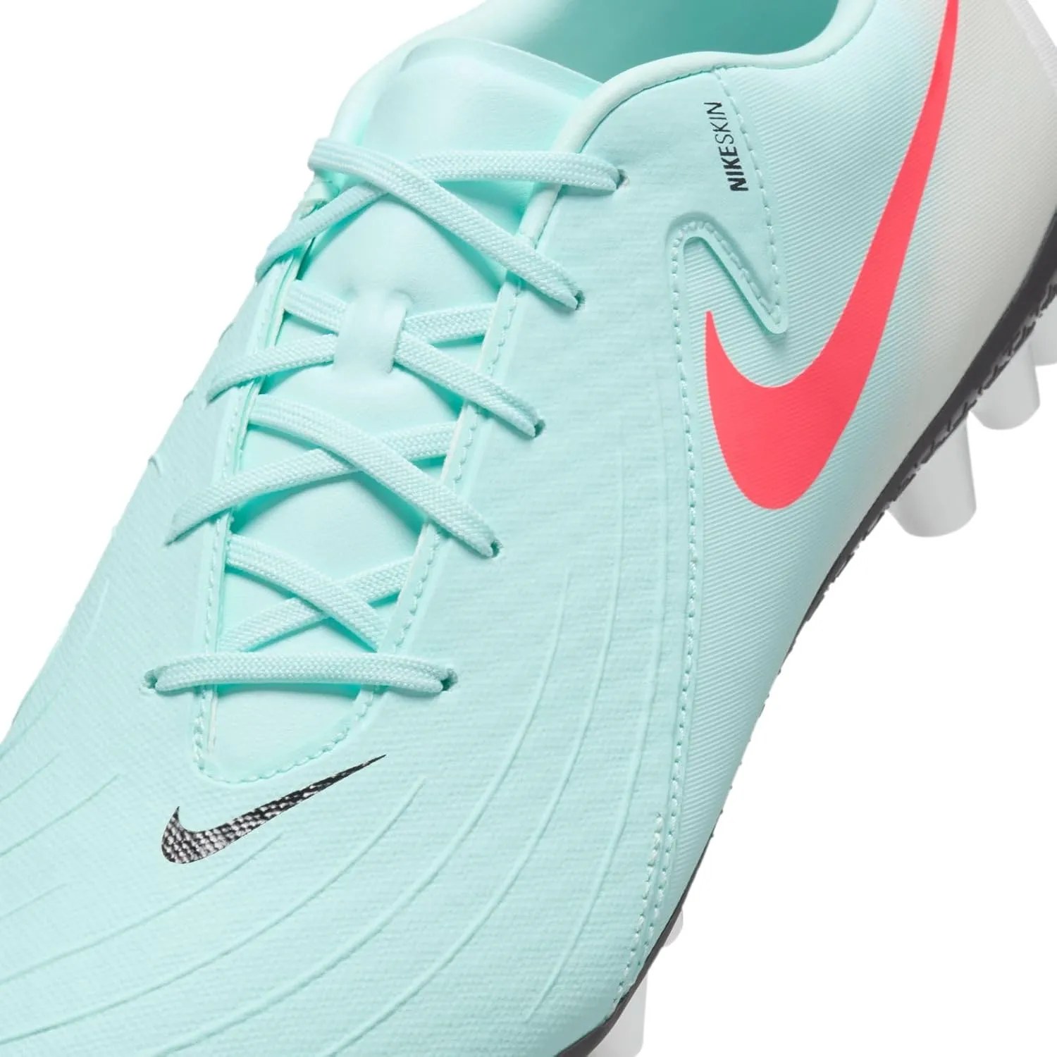 Nike Phantom GX 2 Academy AG Low-Top Soccer Cleats (FJ2552-300, Mint/Off Noir/Atomic Red)