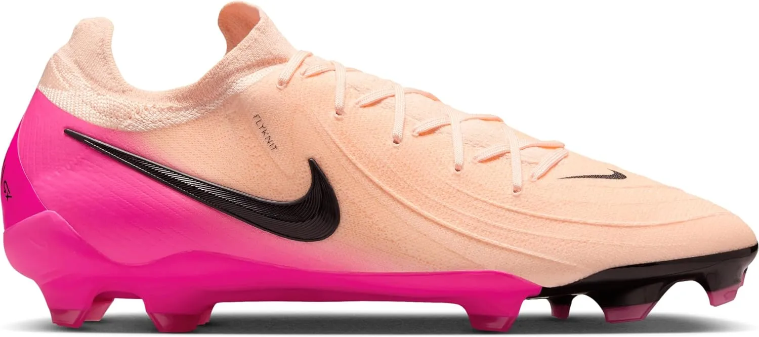 Nike Phantom GX 2 Pro FG Low-Top Soccer Cleats (FJ2563-800, Crimson Tint/Pink Blast/Black)