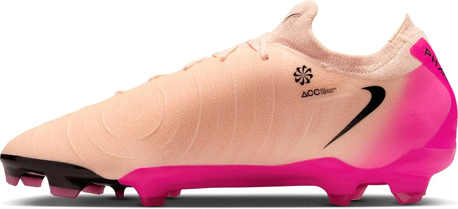Nike Phantom GX 2 Pro FG Low-Top Soccer Cleats (FJ2563-800, Crimson Tint/Pink Blast/Black)