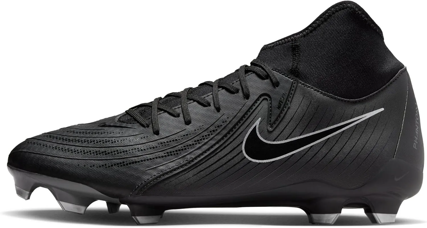 Nike Phantom Luna 2 Academy MG High-Top Soccer Cleats (FD6725-001, Black/Black) Size 4.5