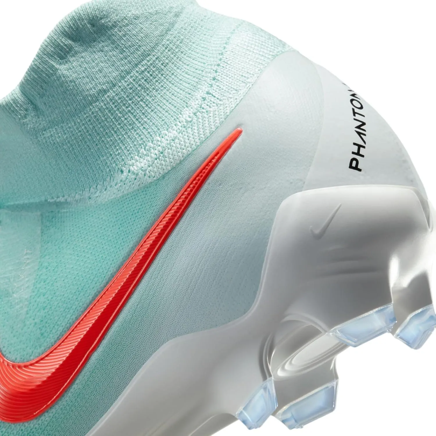Nike Phantom Luna 2 Pro FG High-Top Soccer Cleats (FJ2575-300, Mint/Off Noir/Atomic Red)