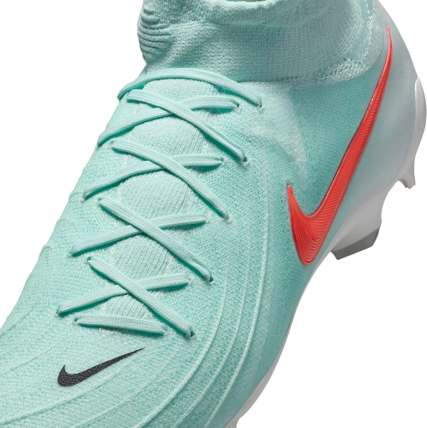 Nike Phantom Luna 2 Pro FG High-Top Soccer Cleats (FJ2575-300, Mint/Off Noir/Atomic Red)