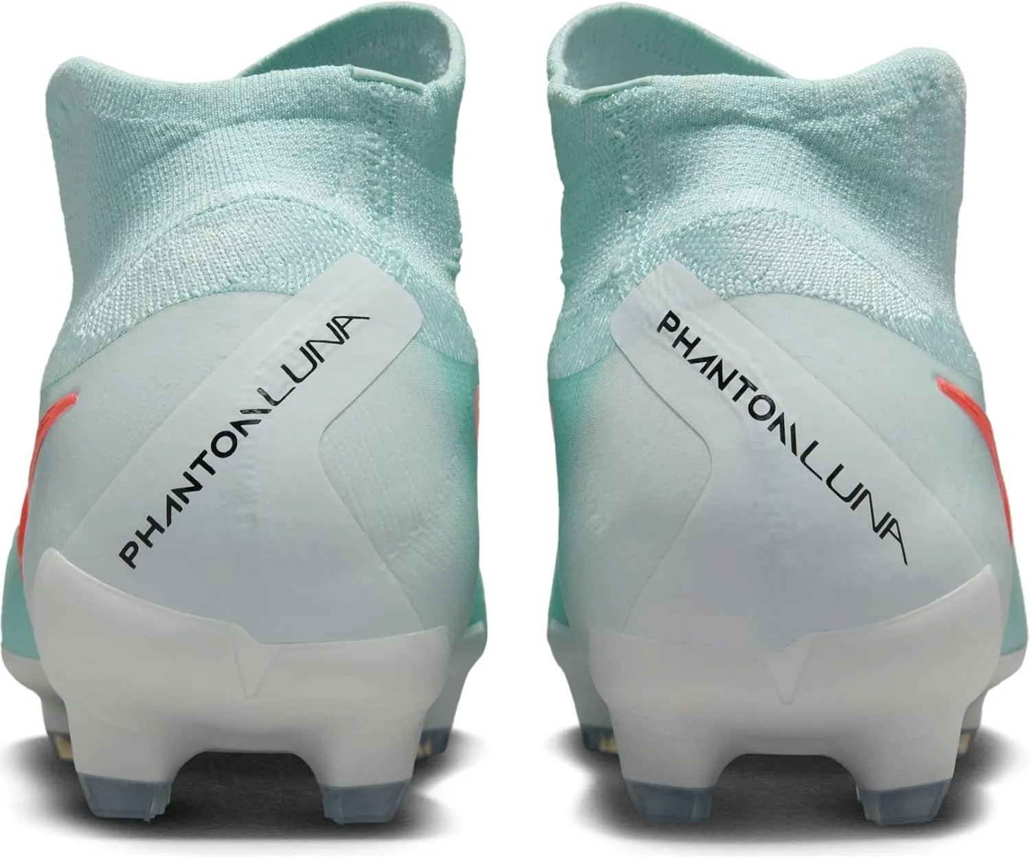 Nike Phantom Luna 2 Pro FG High-Top Soccer Cleats (FJ2575-300, Mint/Off Noir/Atomic Red)