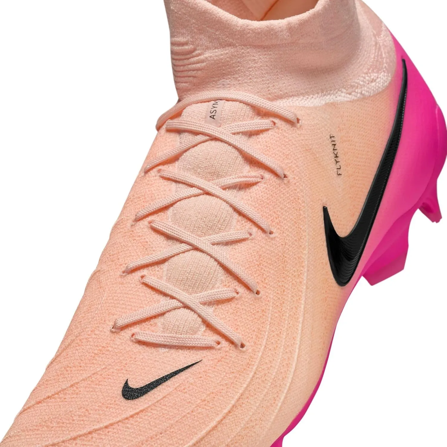 Nike Phantom Luna 2 Pro FG High-Top Soccer Cleats (FJ2575-800, Crimson Tint/Pink Blast/Black)