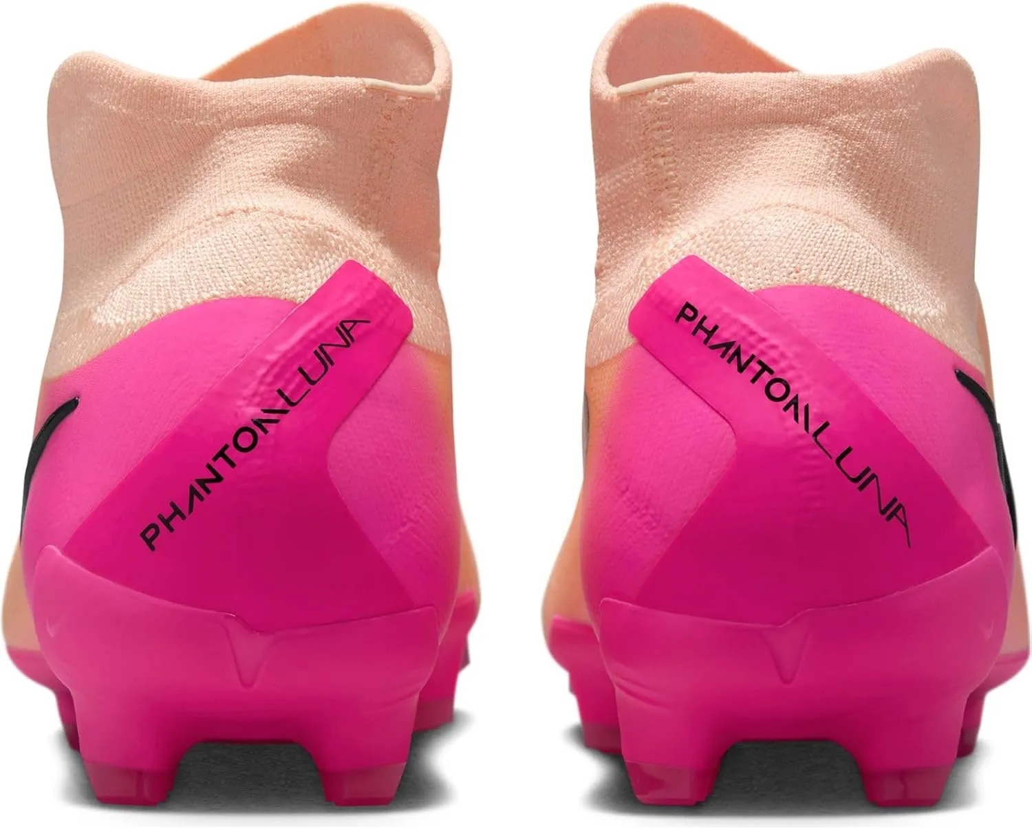 Nike Phantom Luna 2 Pro FG High-Top Soccer Cleats (FJ2575-800, Crimson Tint/Pink Blast/Black)