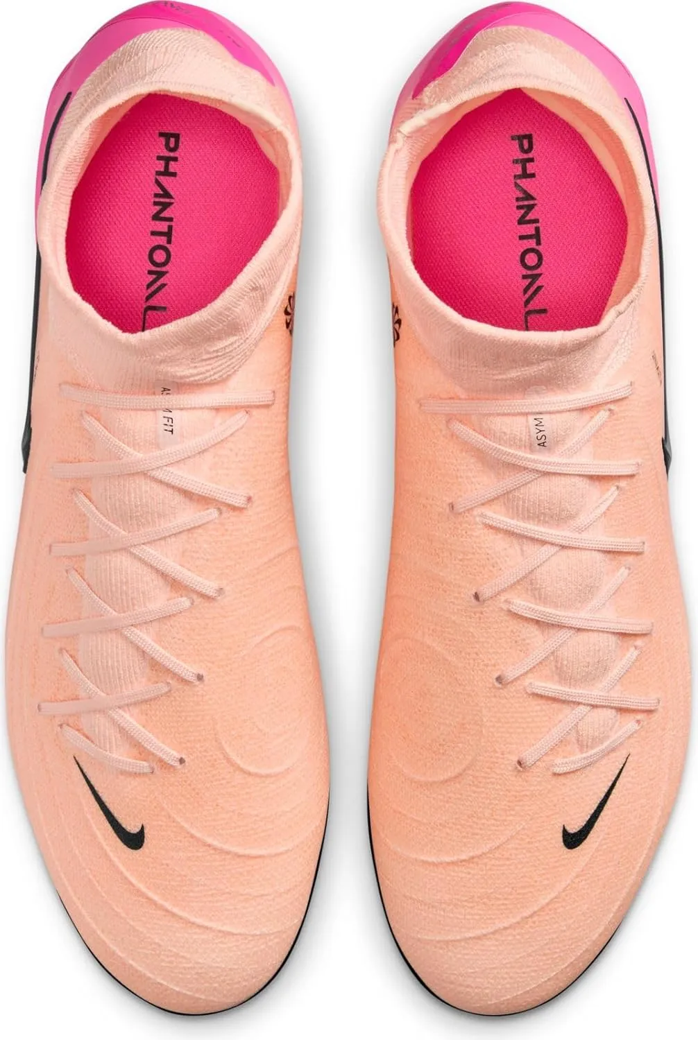Nike Phantom Luna 2 Pro FG High-Top Soccer Cleats (FJ2575-800, Crimson Tint/Pink Blast/Black)