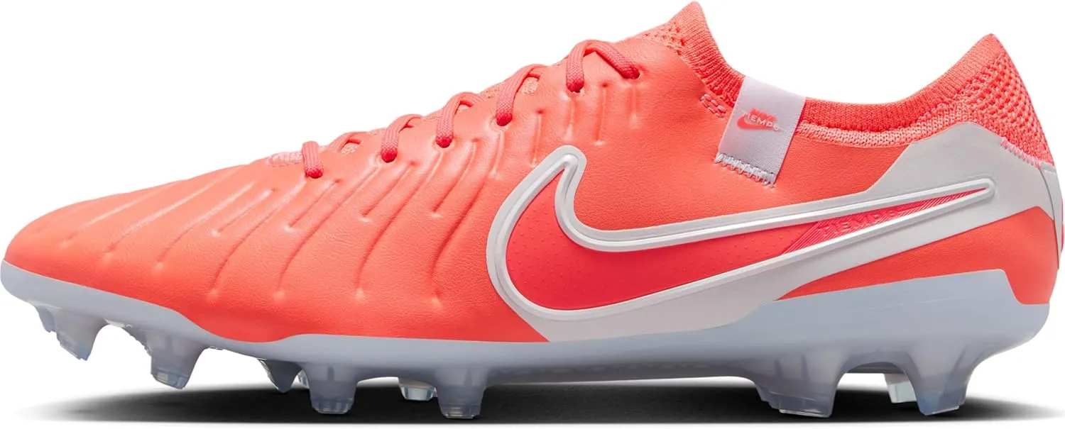 Nike Tiempo Legend 10 Elite Firm-Ground Low-Top Soccer Cleats (DV4328-800, Hot Lava/White)