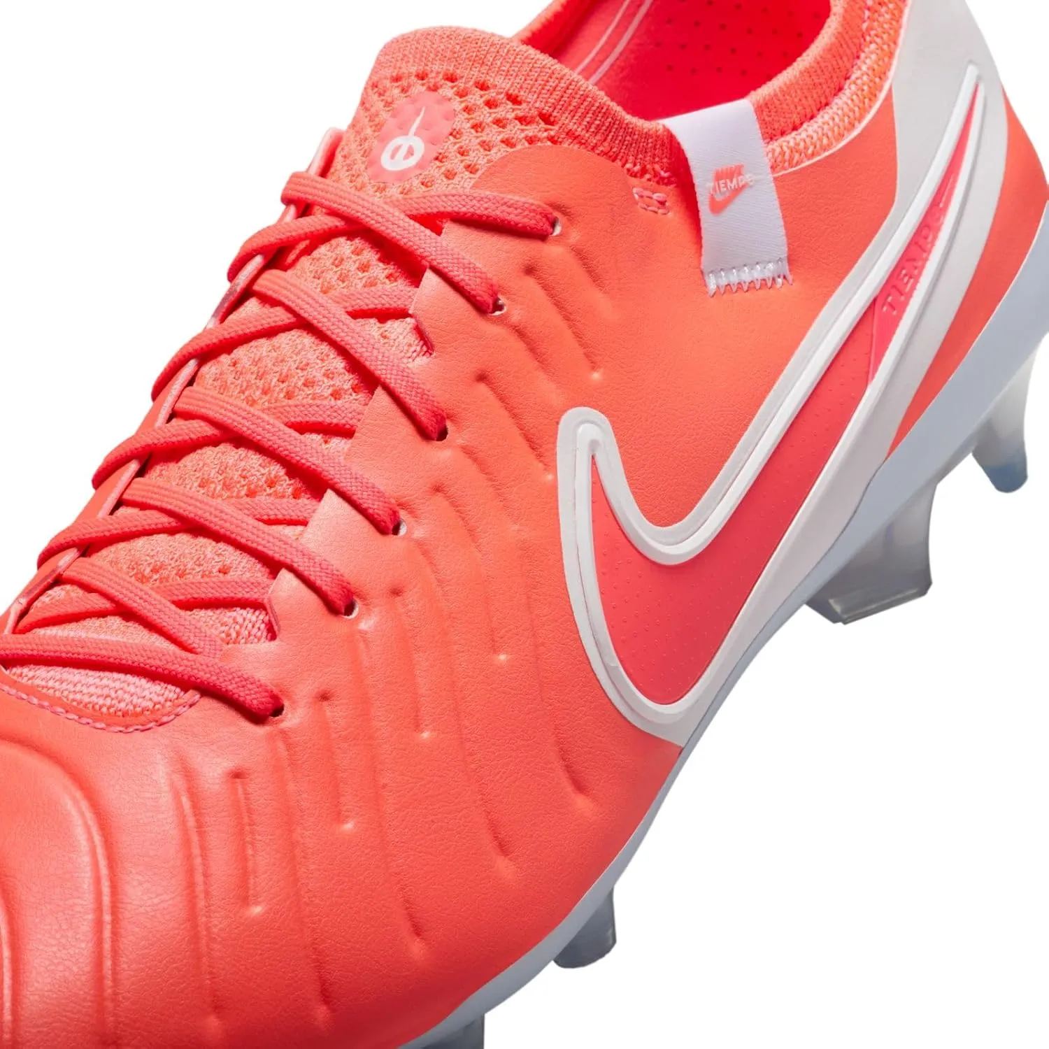 Nike Tiempo Legend 10 Elite Firm-Ground Low-Top Soccer Cleats (DV4328-800, Hot Lava/White)