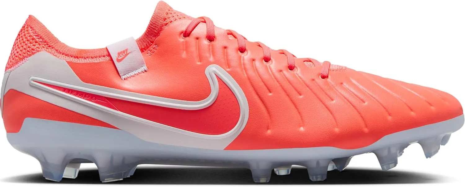 Nike Tiempo Legend 10 Elite Firm-Ground Low-Top Soccer Cleats (DV4328-800, Hot Lava/White)