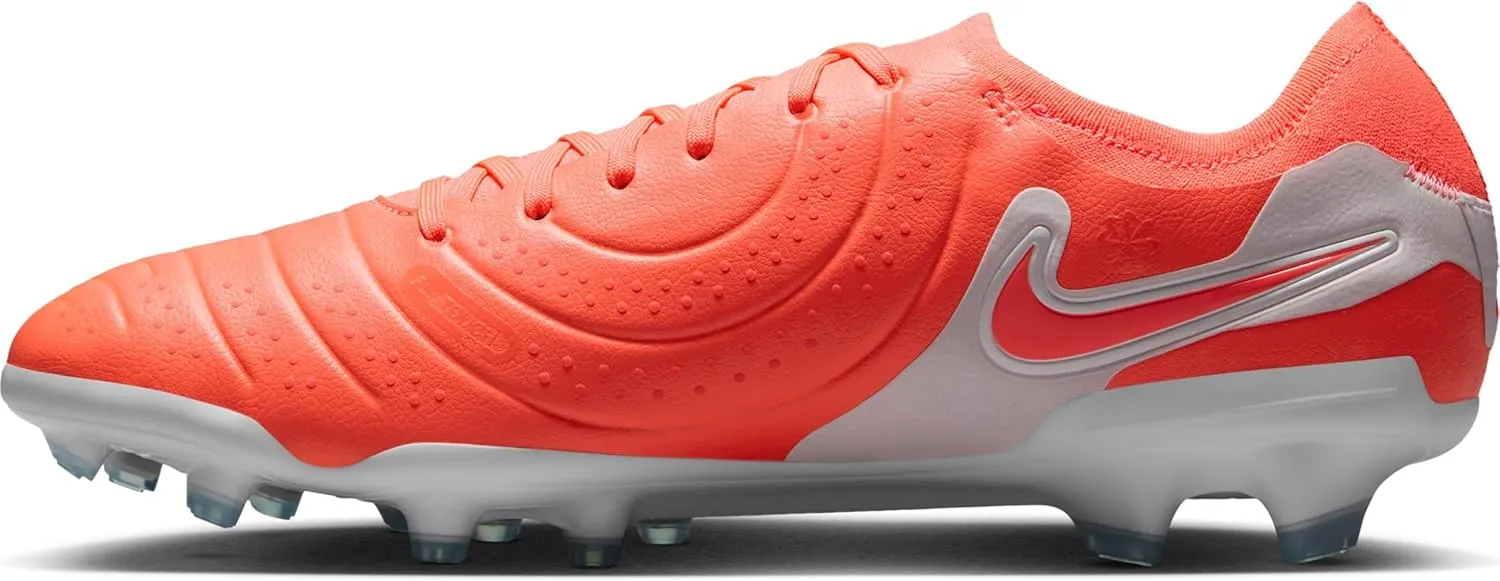 Nike Tiempo Legend 10 Pro Firm-Ground Low-Top Soccer Cleats (DV4333-800, Hot Lava/White)