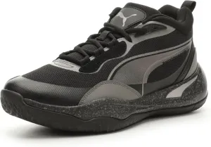 PUMA Mens Playmaker Pro Basketball, PUMA Mens Aged Silver-Cast Iron-PUMA Mens Black, 11.5