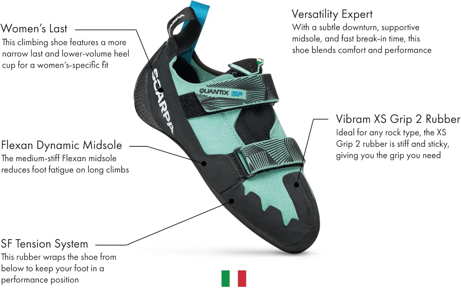 SCARPA Women's Quantix SF Rock Climbing Shoes for Gym and Sport Climbing