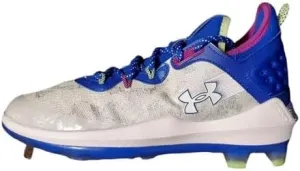 Under Armour Men's UA Harper 8 Low ST Baseball Cleats - High Energy Return and Ultimate Traction 10 White-Royal